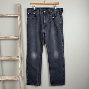 Vintage Y2K Levi 505 Black Denim Straight Fit Jeans 36x32